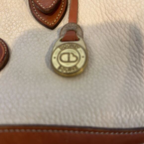 Dooney & Bourke Ivory & Brown Vintage Satchel Bag - Picture 3 of 9